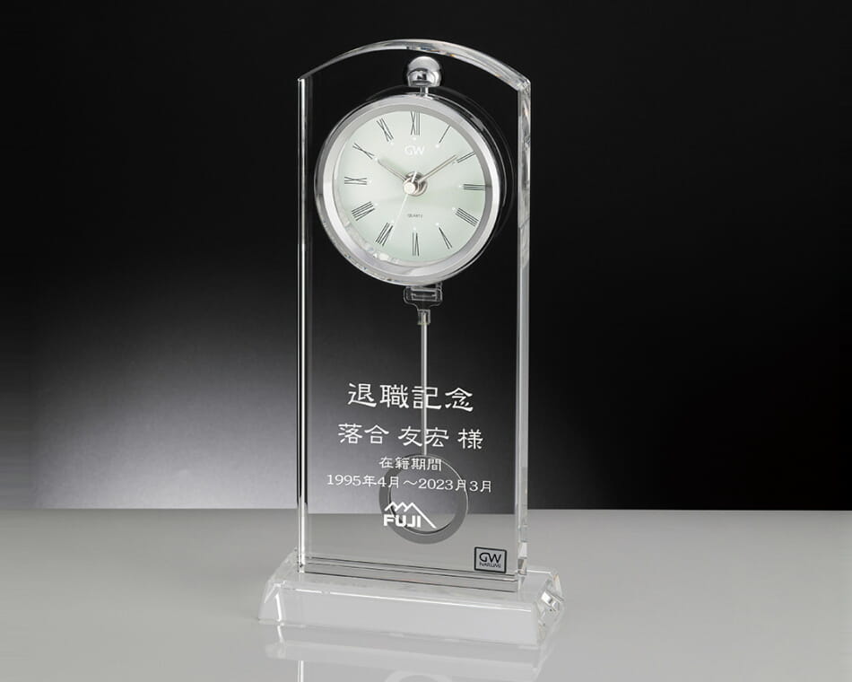 光学ガラス製振り子置時計：GKO-306