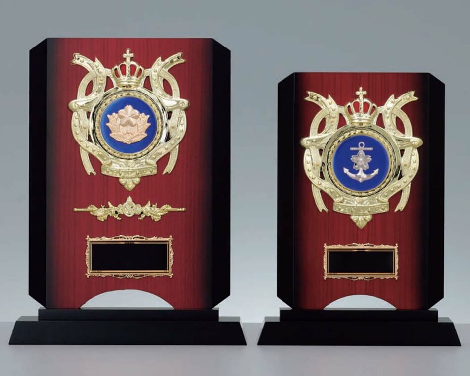 消防・警察・自衛隊レリーフ付き木製盾：KV-8515