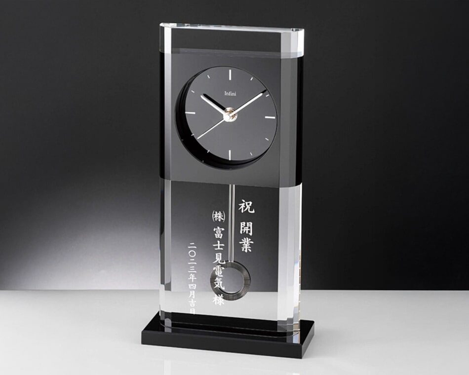 光学ガラス製振り子置時計：GKO-305