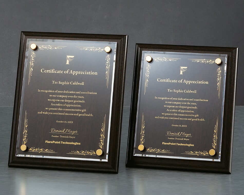 メタリックプリント木製盾：L31-01